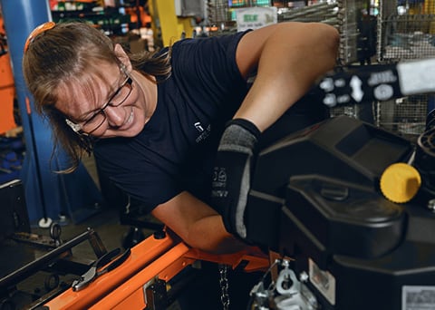 An assembler of Metalcraft of Mayville is working on projects.